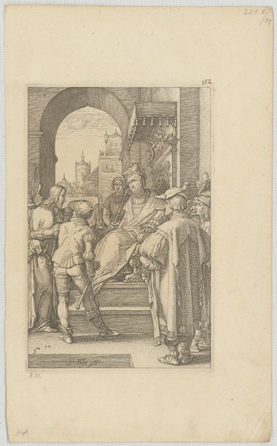 Christ Before Pilate, Plate 5 from the Series "The Passion" by Hendrick Goltzius