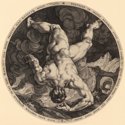 Fall of Tantalus, Plate 1 from the Series "The Four Sky-Stormers" by Hendrick Goltzius