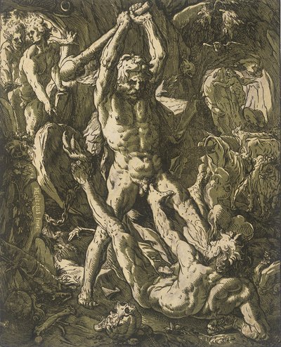 Hercules Killing Cacus by Hendrick Goltzius