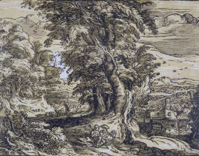 Landscape with Trees and a Shepherd Couple by Hendrick Goltzius