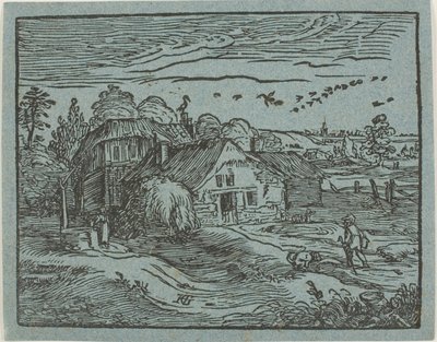 Landscape with a Farmhouse, from Four Small Landscapes by Hendrick Goltzius