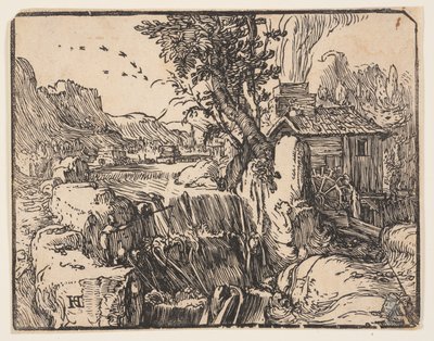 Landscape with a Waterfall by Hendrick Goltzius