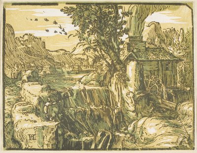 Landscape with a Waterfall by Hendrick Goltzius
