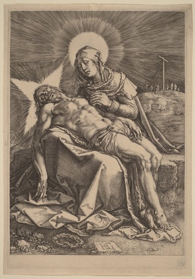 Pietà (The Sorrowing Virgin with the Dead Christ in Her Lap) by Hendrick Goltzius
