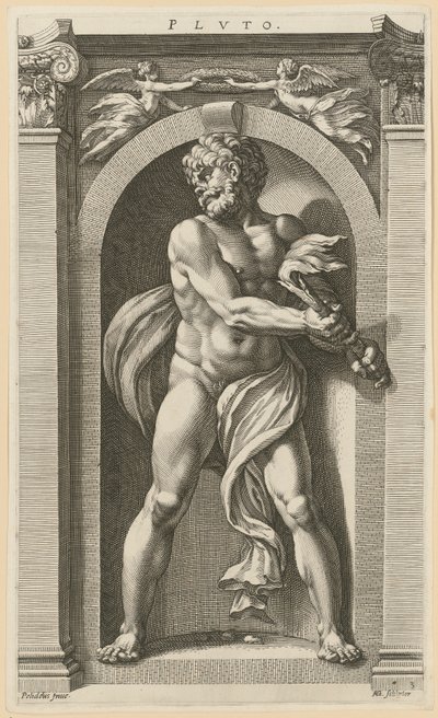 Pluto, Plate 3 from the series "Eight Ancient Deities" by Hendrick Goltzius