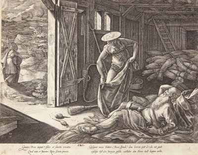 Ruth and Boaz on the Threshing Floor by Hendrick Goltzius