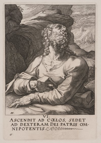 St Bartholomew, from Christ, the Apostles and St Paul with the Creed by Hendrick Goltzius