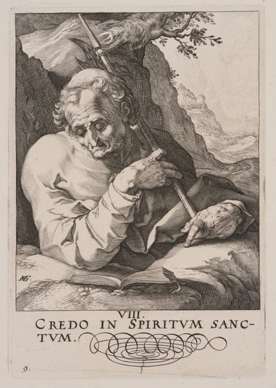 St Matthew, from Christ, the Apostles and St Paul with the Creed by Hendrick Goltzius