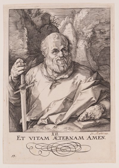 St Matthias, from Christ, the Apostles and St Paul with the Creed by Hendrick Goltzius