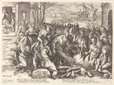 St. Paul Bitten by the Viper by Hendrick Goltzius