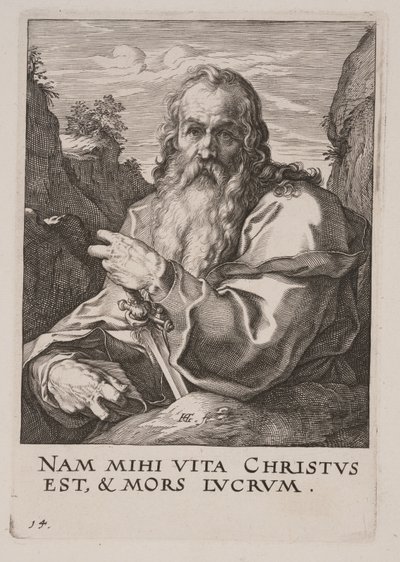 St Paul, from Christ, the Apostles and St Paul with the Creed by Hendrick Goltzius