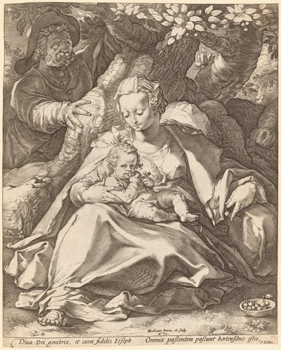 The Holy Family under a Cherry Tree by Hendrick Goltzius