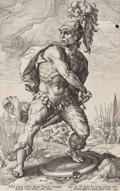 Titus Manlius Torquatus (Roman Heroes, Plate 5) by Hendrick Goltzius