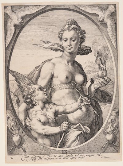 Venus and Amor, from Three Pagan Gods or Goddesses by Hendrick Goltzius