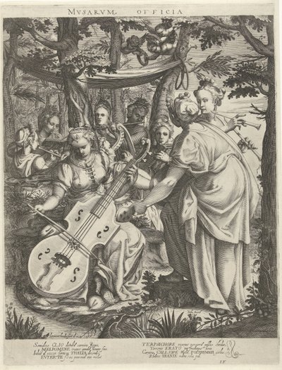 Concert of the Muses on Parnassus (Musarum Officia) by Hendrick Hondius (I)