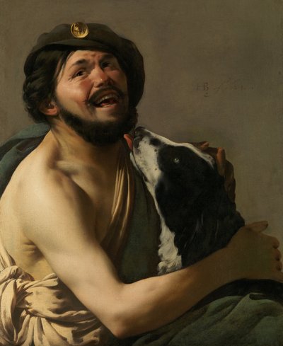 A Laughing Bravo with His Dog Diogenes by Hendrick Jansz Terbrugghen