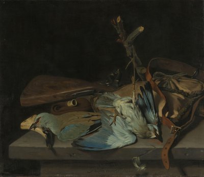 Still Life with Hunting Implements and Birds by Hendrick ten Oever