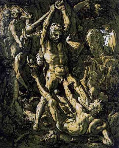 Hercules Slaying Cacus by Hendrik Goltzius