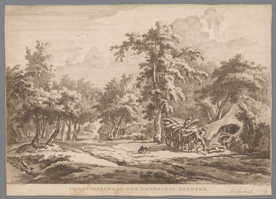 Landscape with Hay Wagon near Westerbork (Nine Views in Drenthe) by Hendrik Schwegman