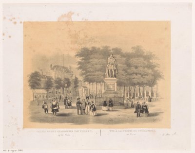 View of the Square in The Hague with Statue of William I by Hendrik Wilhelmus Last (attributed to)