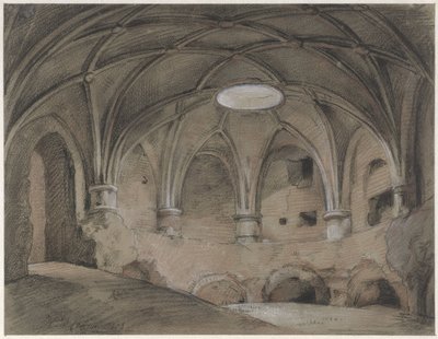 Part of the Spanjaardshol at the Vreeburg in Utrecht by Hendrik Willem Cramer