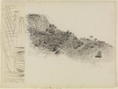 Slope to the Right in Southern France, Next to Fragment of Another Drawing by Henri-Edmond Cross