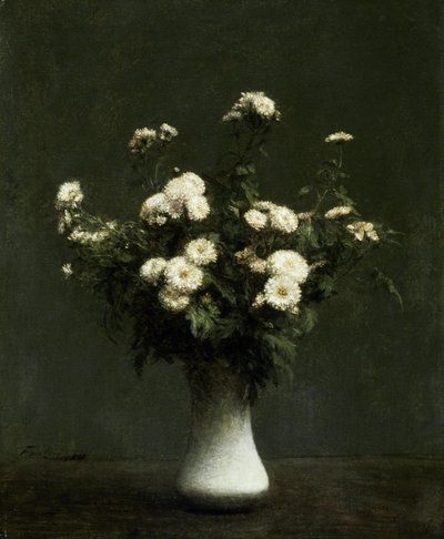 Vase of Chrysanthemums by Henri Fantin-Latour