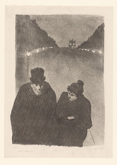 Man and Woman on the Street in the Evening by Henri Gabriel Ibels (attributed to)