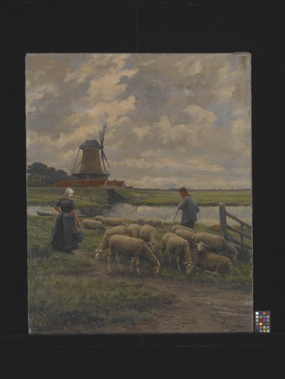 Pastoral Landscape With Windmill by Henri Houben