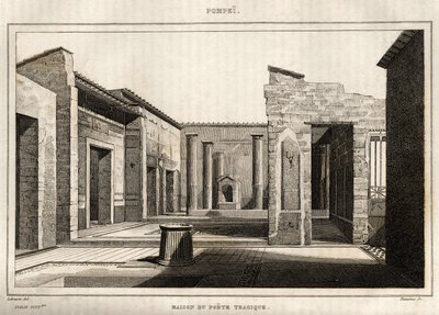 The house of the tragic poet, in Pompeii, engraving by Labrouste by Henri Labrouste
