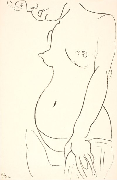 Nude Woman in Half Figure, Three-Quarter Profile to the Left. Top of Head Cropped by Henri Matisse