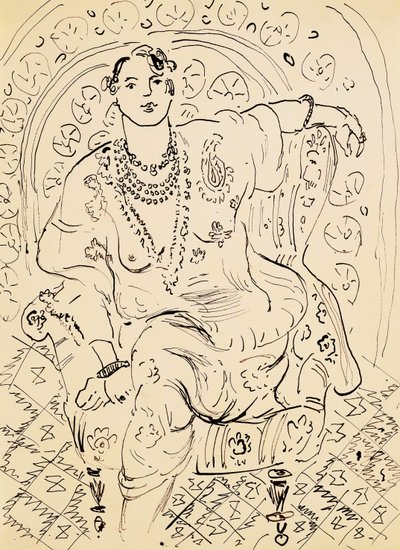 Odalisque with Flowery Background by Henri Matisse