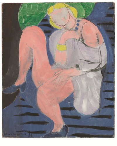 Seated Nude, Blue Background by Henri Matisse