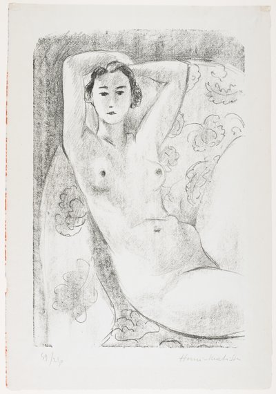 Seated Nude in Armchair with Floral Decoration by Henri Matisse
