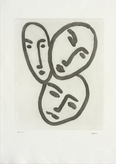 Three Heads; To Friendship: Masks of Apollinaire, Matisse, and Rouveyre by Henri Matisse