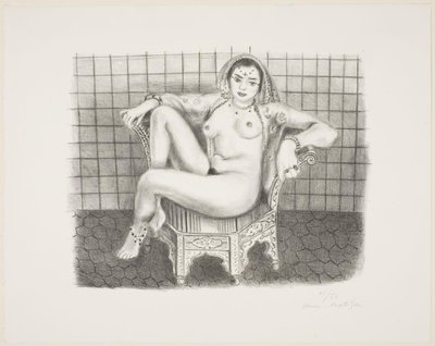 Young Hindu, seated nude in a chair by Henri Matisse