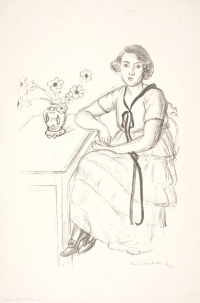 Young Woman with Black Decorative Ribbon by Henri Matisse