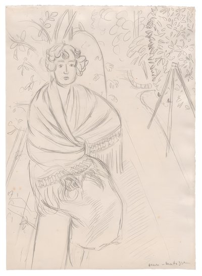 Woman with a Shawl, in a Garden by Henri Matisse