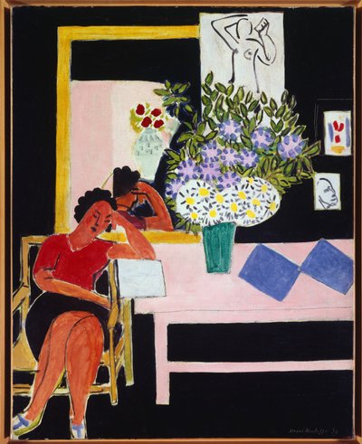 Reader on Black Background by Henri Matisse