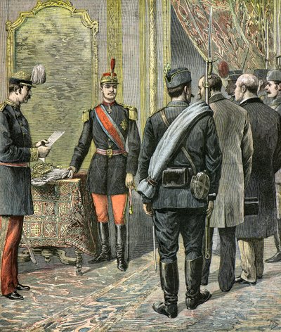 King Alexander I takes power in Serbia by Henri Meyer