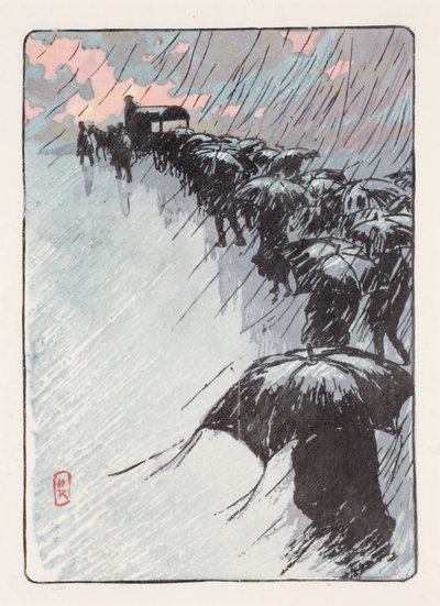 Funeral with Umbrellas by Henri Rivière