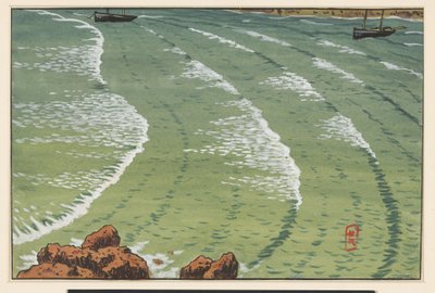 Sea, in a Bay, with Ships off the Rocky Coast by Henri Rivière