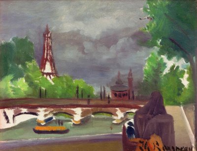 Sketch, View of the Eiffel Tower and the Trocadéro by Henri Rousseau