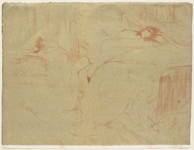 Elles: Woman Lying on Her Back - Lassitude by Henri de Toulouse-Lautrec