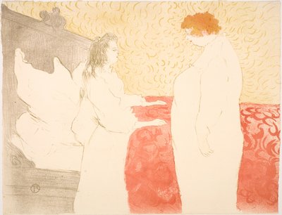 Woman in Bed, Profile, at Her Morning Toilette by Henri de Toulouse-Lautrec