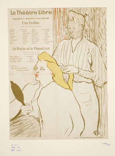 Hairdresser, Program of the Théâtre Libre by Henri de Toulouse-Lautrec