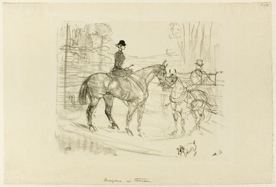 Horsewoman and Cart by Henri de Toulouse-Lautrec