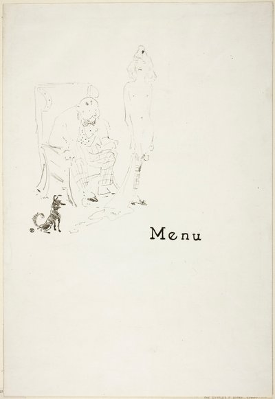The Naked Little Girl: Menu by Henri de Toulouse-Lautrec
