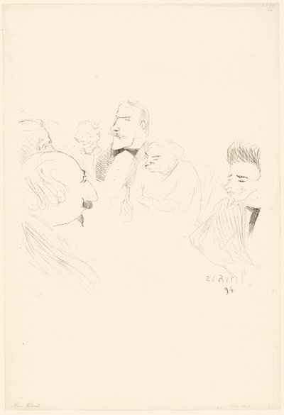 Menu Card for Adrien Hébrard by Henri de Toulouse-Lautrec