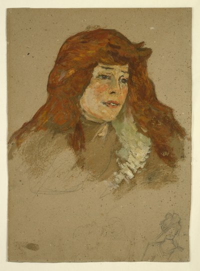 Mme Lili Grenier (recto); Landscape with Church (verso) by Henri de Toulouse-Lautrec